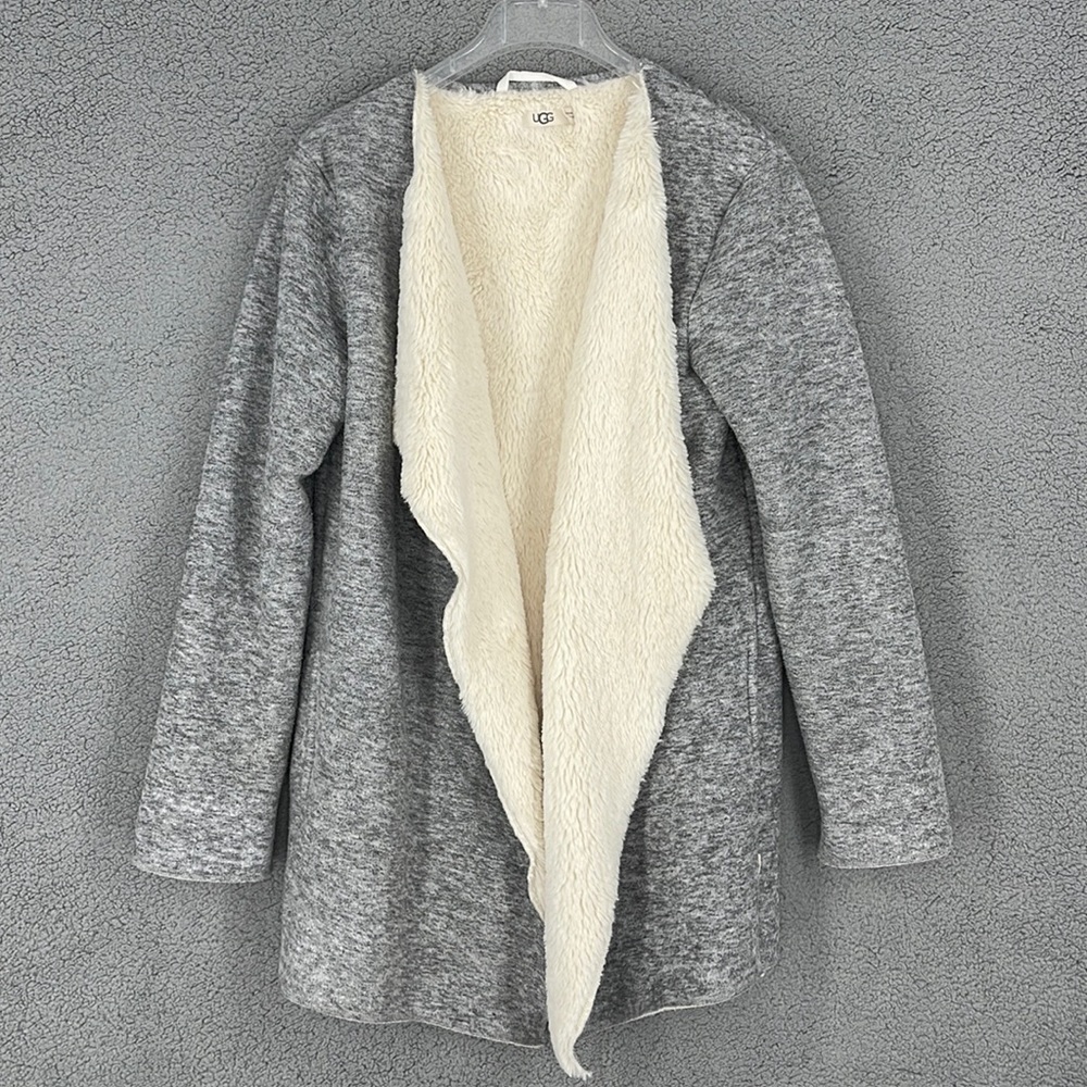 UGG Abriana gray open front cardigan sweater, Medium